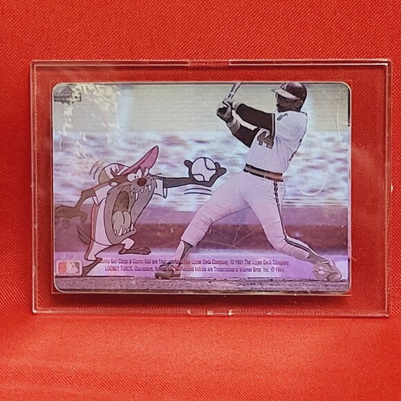 Upper Deck Comic Ball Cards Looney Tunes Reggie Jackson Tasmanian Devil Hologram - Picture 1 of 11